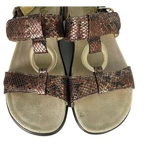 Alegria Sandals JUL-742 Brown Bronze Snake Leather *Wear 2 Ways* Size 9 / 39